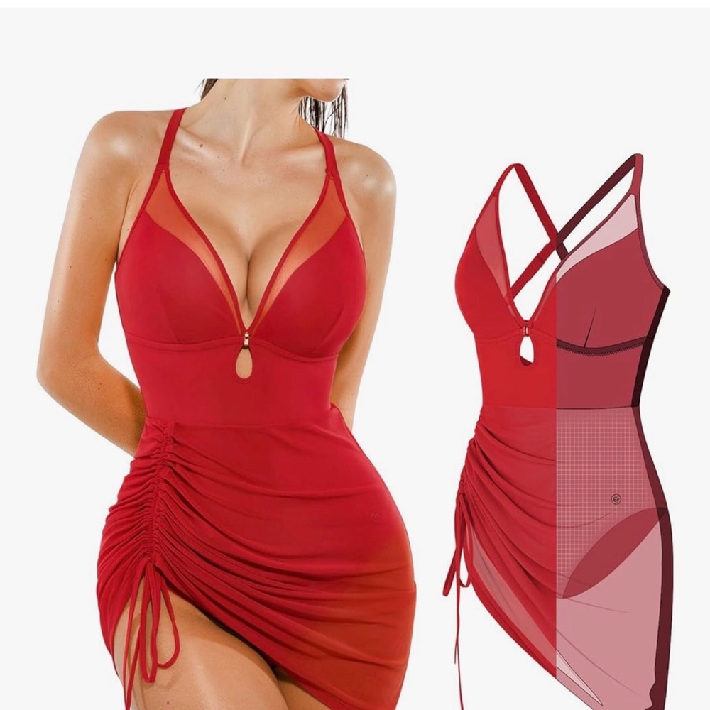 Popilush Swim One Piece Tummy Control With Wrap